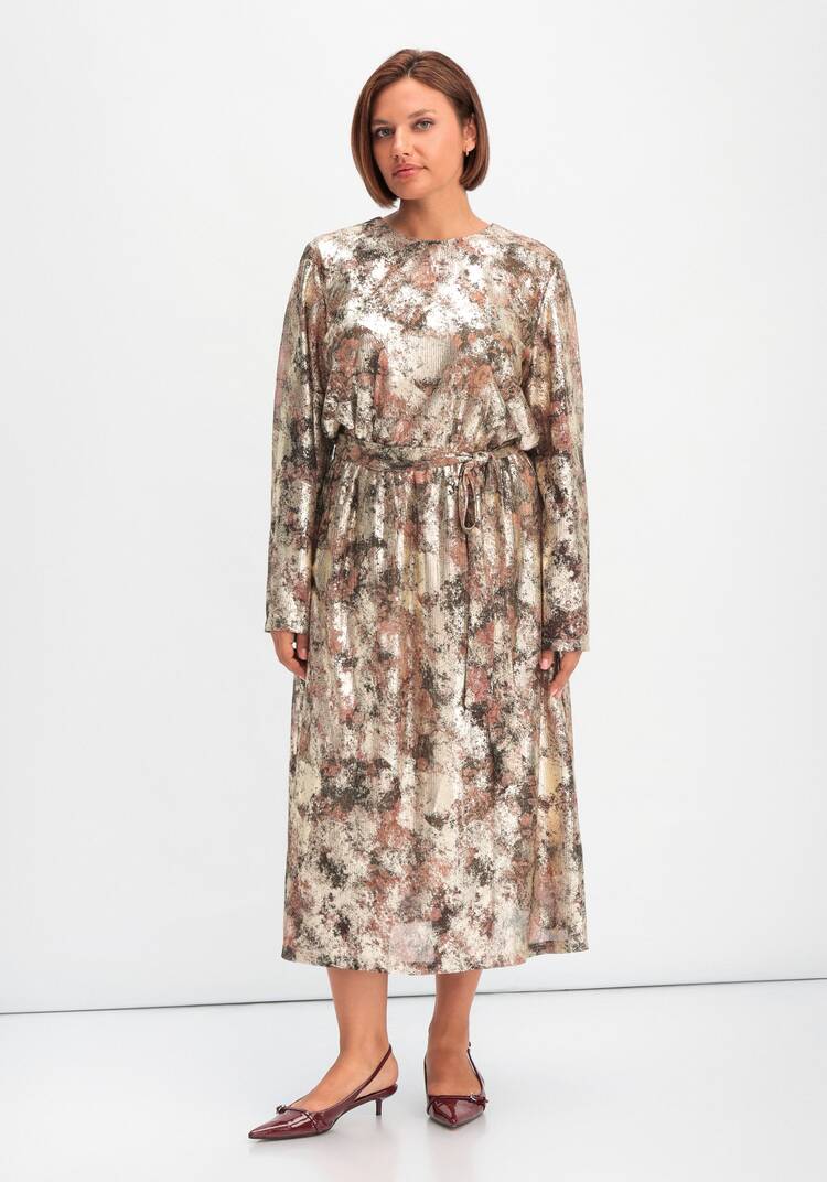 Платье с цветочным принтом и напылением шир.  750, рис. 4