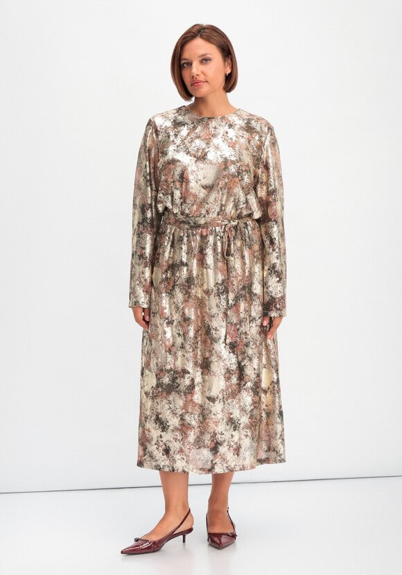 Платье с цветочным принтом и напылением шир.  580, рис. 4