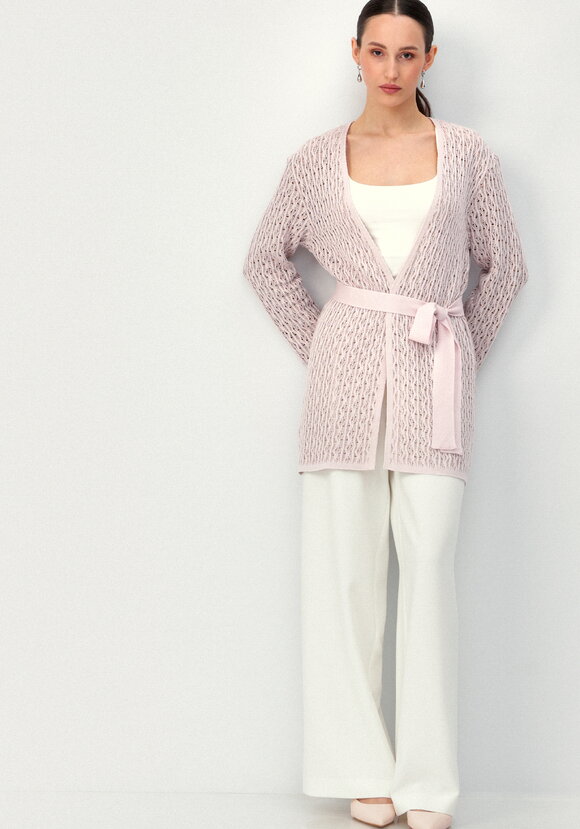 Кардиган ажурной вязки шир.  580, рис. 32