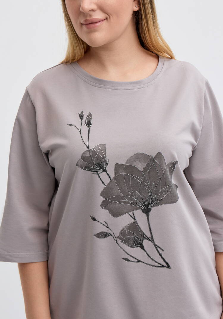 Блуза на кулиске с принтом шир.  750, рис. 24