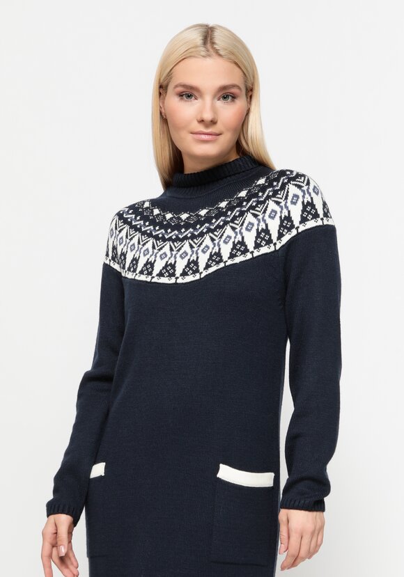 Платье вязаное со скандинавским рисунком шир.  580, рис. 17