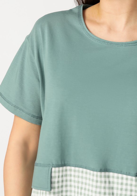 Блуза комбинированная из разных тканей шир.  580, рис. 8