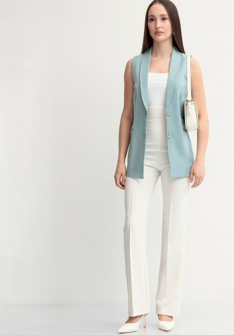 Жилет изо льна на пуговицах шир.  750, рис. 9