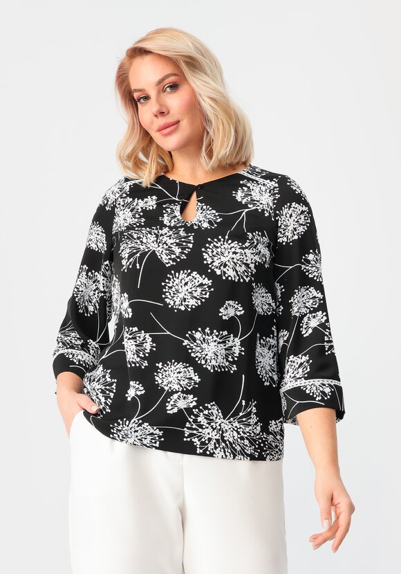 Блуза свободного кроя с рукавами 7/8 шир.  580, рис. 19