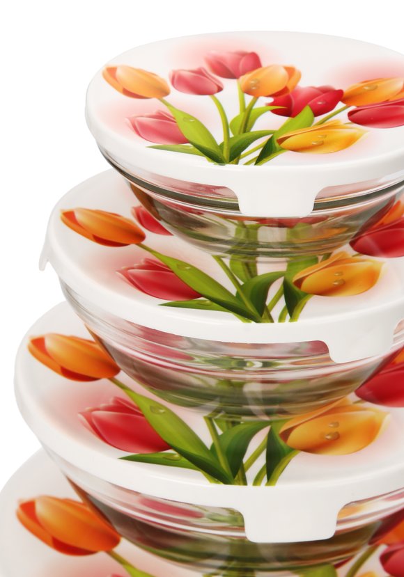 Набор из 5 салатников с крышками Тюльпаны шир.  580, рис. 2