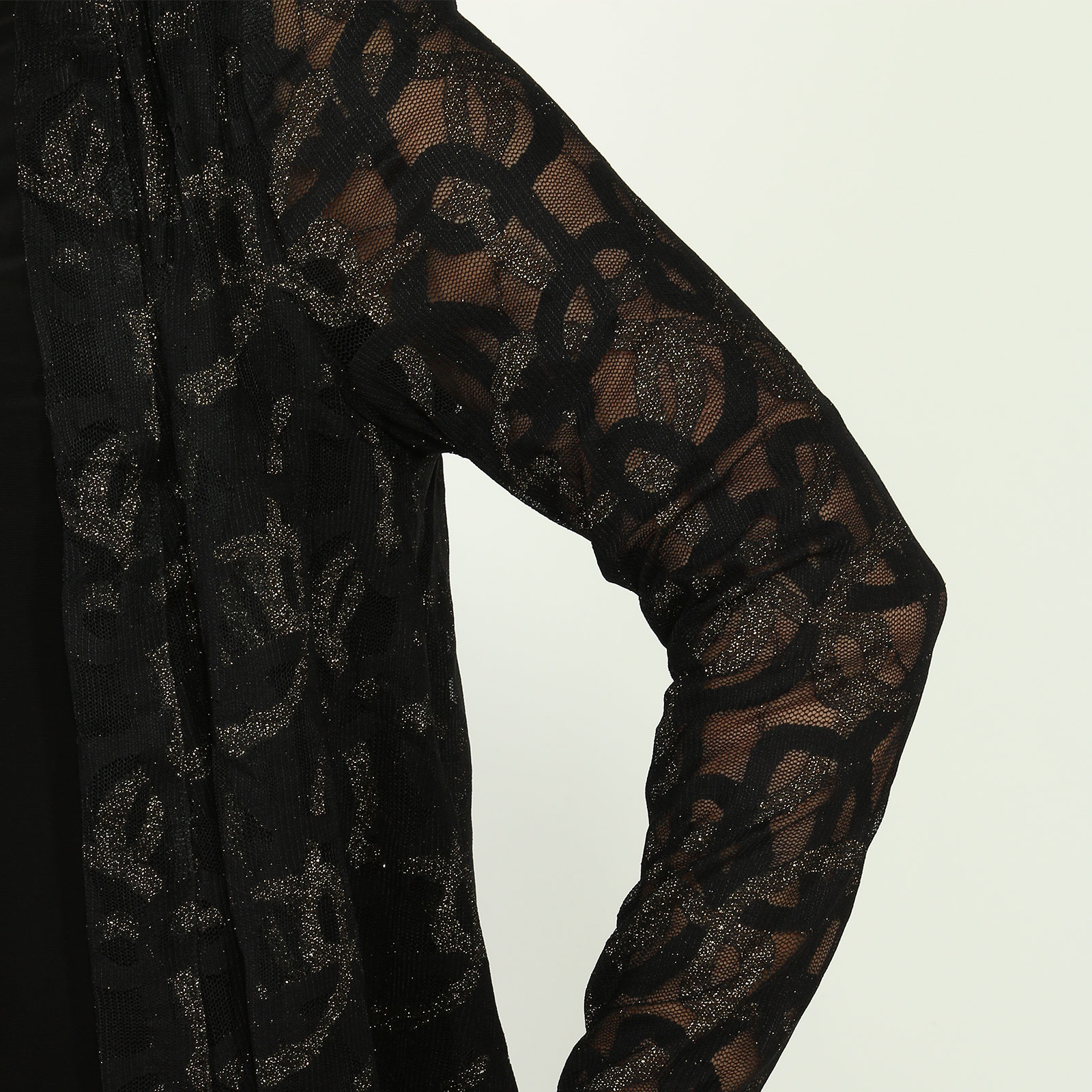 Блуза с эффектом двойки и завязками Elletto Life, размер 48, цвет черно-золотистый - фото 5