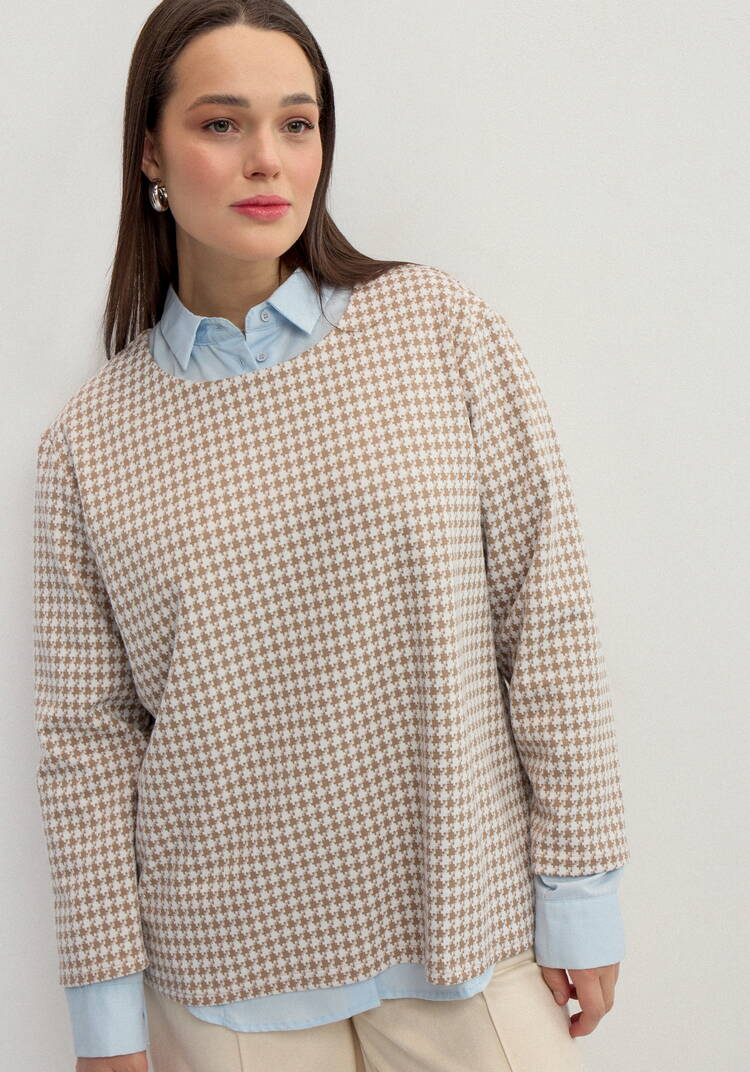 Лонгслив прямого кроя с рукавом 3/4 шир.  750, рис. 4