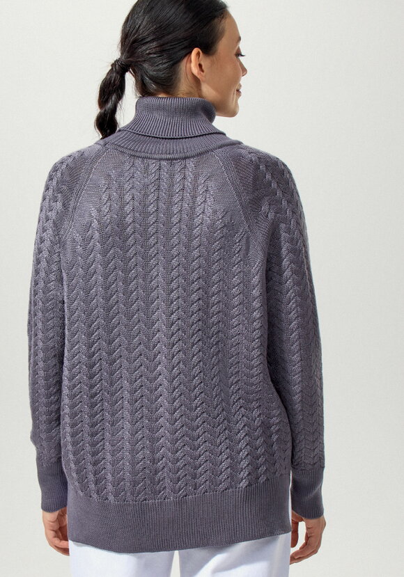 Свитер вязаный с косами и высоким горлом шир.  580, рис. 9