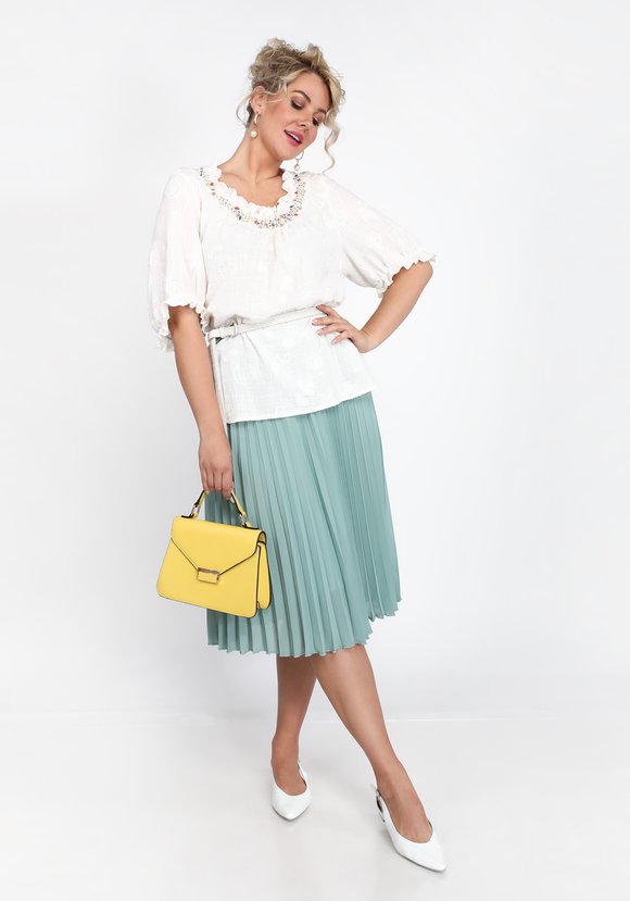 Блуза из хлопка с вышивкой шир.  580, рис. 8