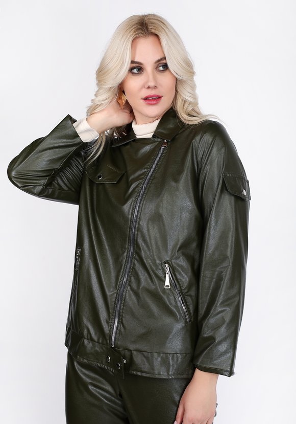 Куртка-косуха из эко-кожи на молнии шир.  580, рис. 6