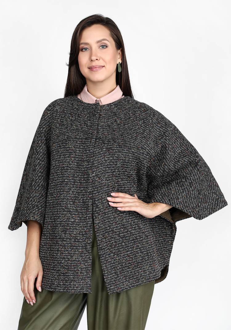 Пальто-пончо из вязаного джерси шир.  750, рис. 5