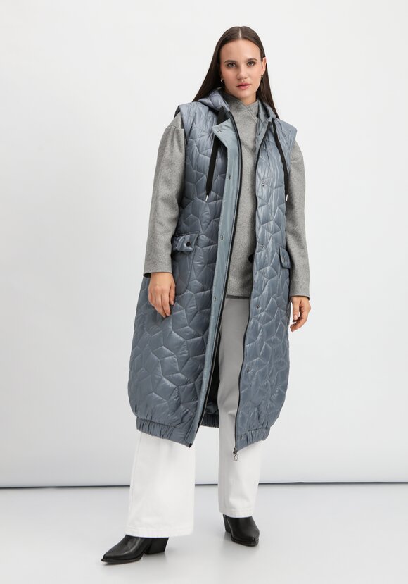 Жилет оверсайз удлинённый с капюшоном шир.  580, рис. 11