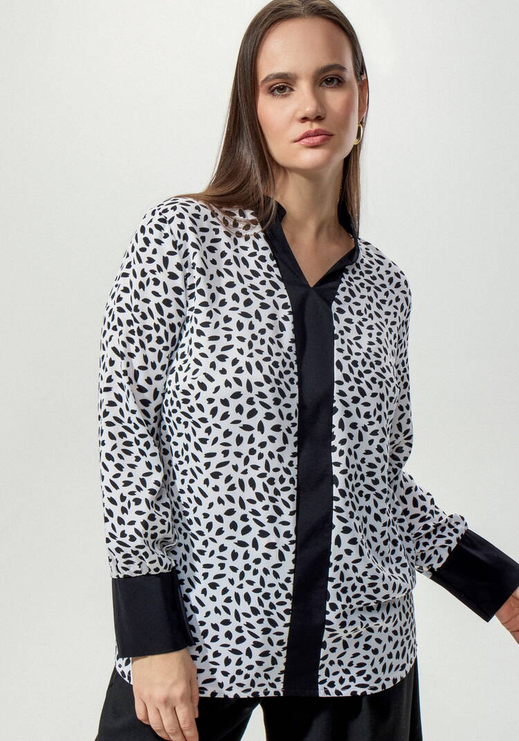 Рубашка с контрастными вставками шир.  750, рис. 7