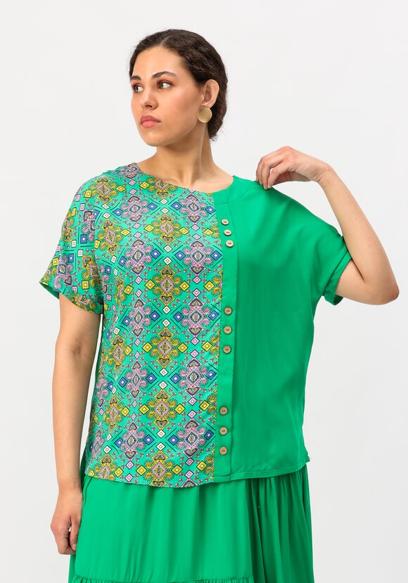 Блуза с асимметричной вставкой шир.  580, рис. 7