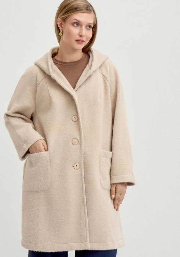 Жакет пушистый с капюшоном на пуговицах шир.  580, рис. 2