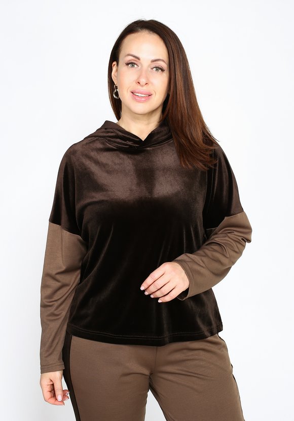 Худи из бархата с капюшоном шир.  580, рис. 5