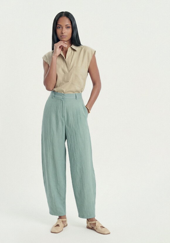 Брюки изо льна с поясом шир.  580, рис. 15