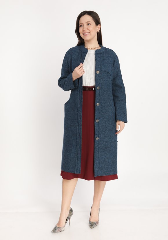 Пальто на пуговицах с объемными карманами шир.  580, рис. 7