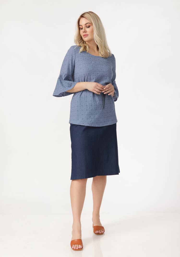 Блуза из шитья с воланом по низу рукава шир.  750, рис. 17