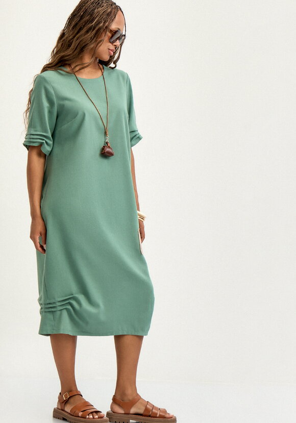 Платье изо льна свободного кроя шир.  580, рис. 8