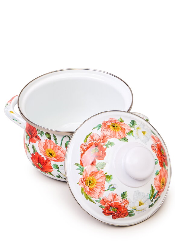 Кастрюля эмалированная с крышкой Маки шир.  580, рис. 3