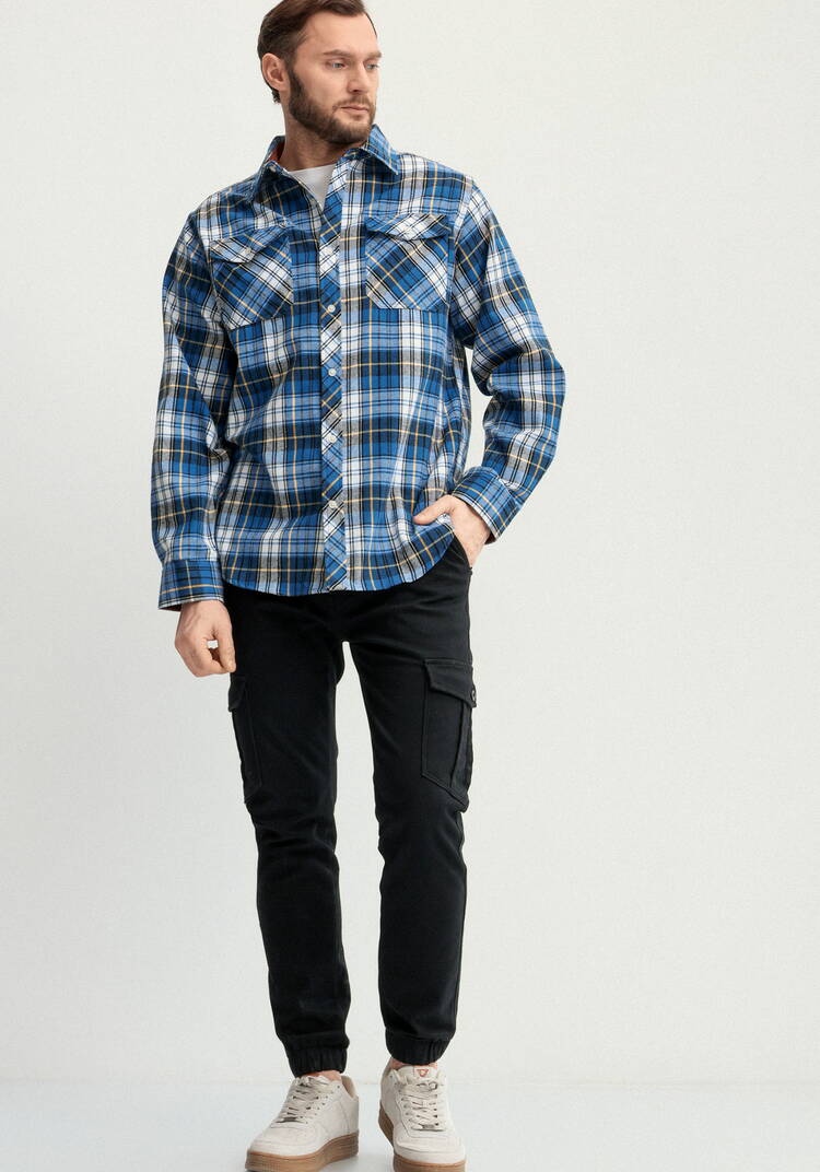 Рубашка в клетку с нагрудными карманами шир.  750, рис. 20