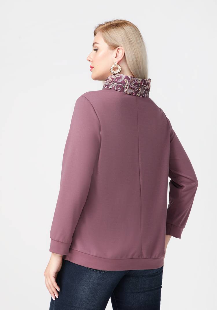 Джемпер с контрастным воротником хомут шир.  750, рис. 10