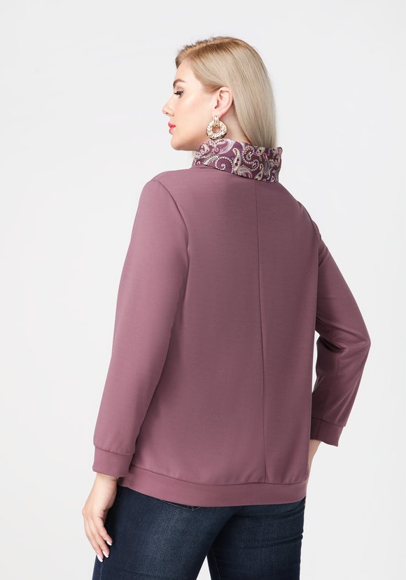 Джемпер с контрастным воротником хомут шир.  580, рис. 10