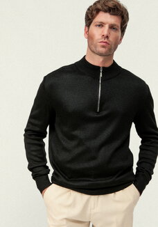 Свитер с воротником стойкой на молнии