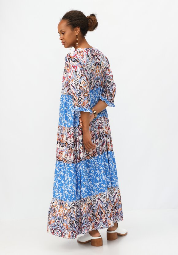 Платье с ярусами и комбинированным принтом шир.  580, рис. 19