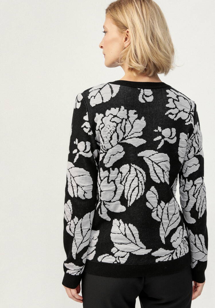 Джемпер с цветочно-лиственным принтом шир.  750, рис. 9