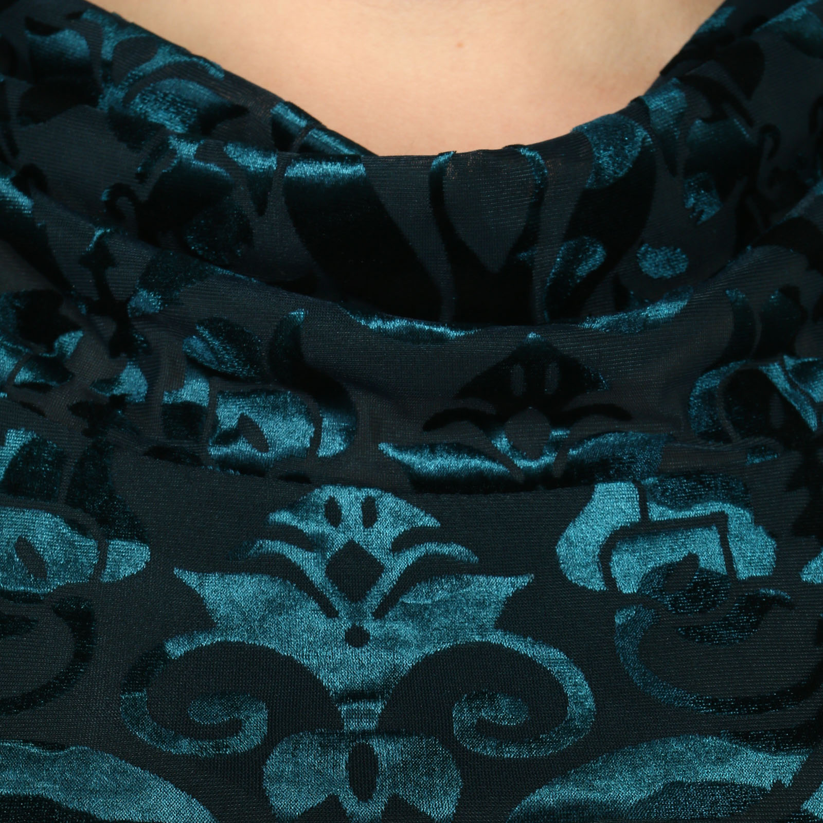 Платье бархатное с узорами Frida, размер 48, цвет сине-зеленый - фото 10