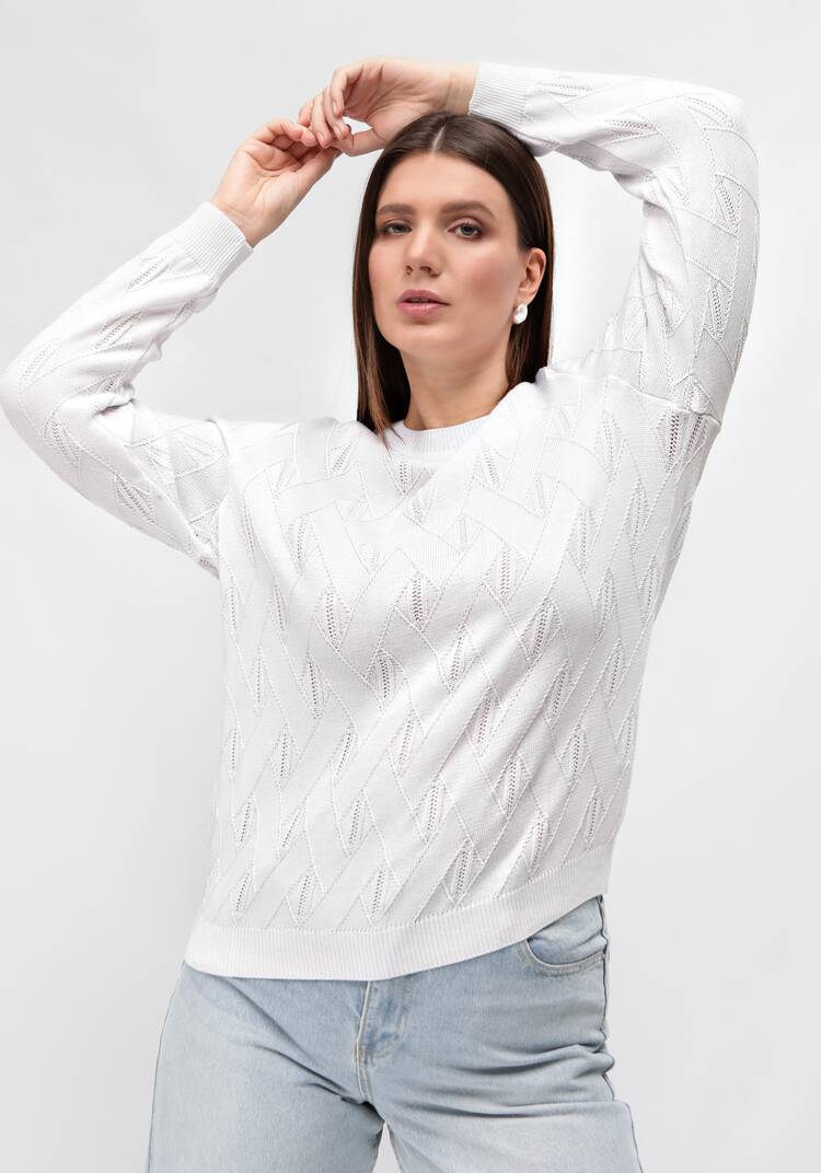 Джемпер ажурный удлиненный шир.  750, рис. 9