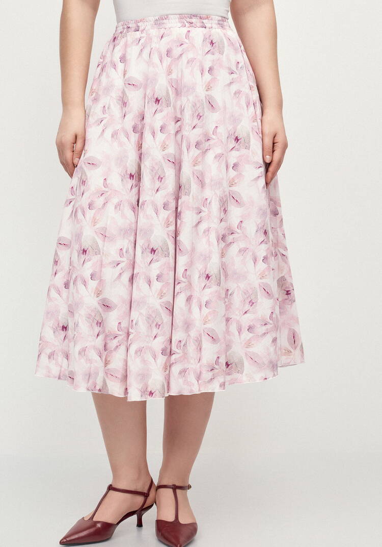 Плессированная юбка с цветочным принтом шир.  750, рис. 16