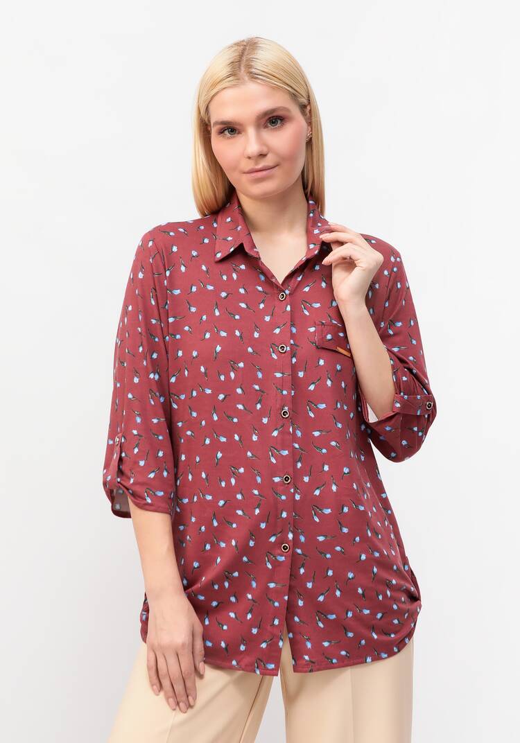 Рубашка с цветочным принтом Арианна шир.  750, рис. 1