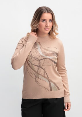 Джемпер с рисунком из страз