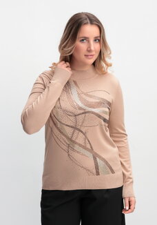 Джемпер с рисунком из страз