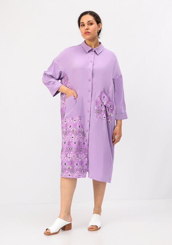 Платье-рубашка из штапеля комбинированное шир.  580, рис. 16