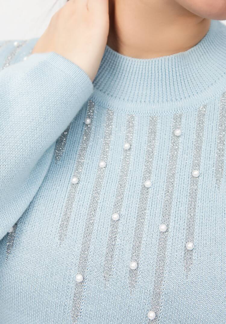 Джемпер с жемчугом и метанитью шир.  750, рис. 11
