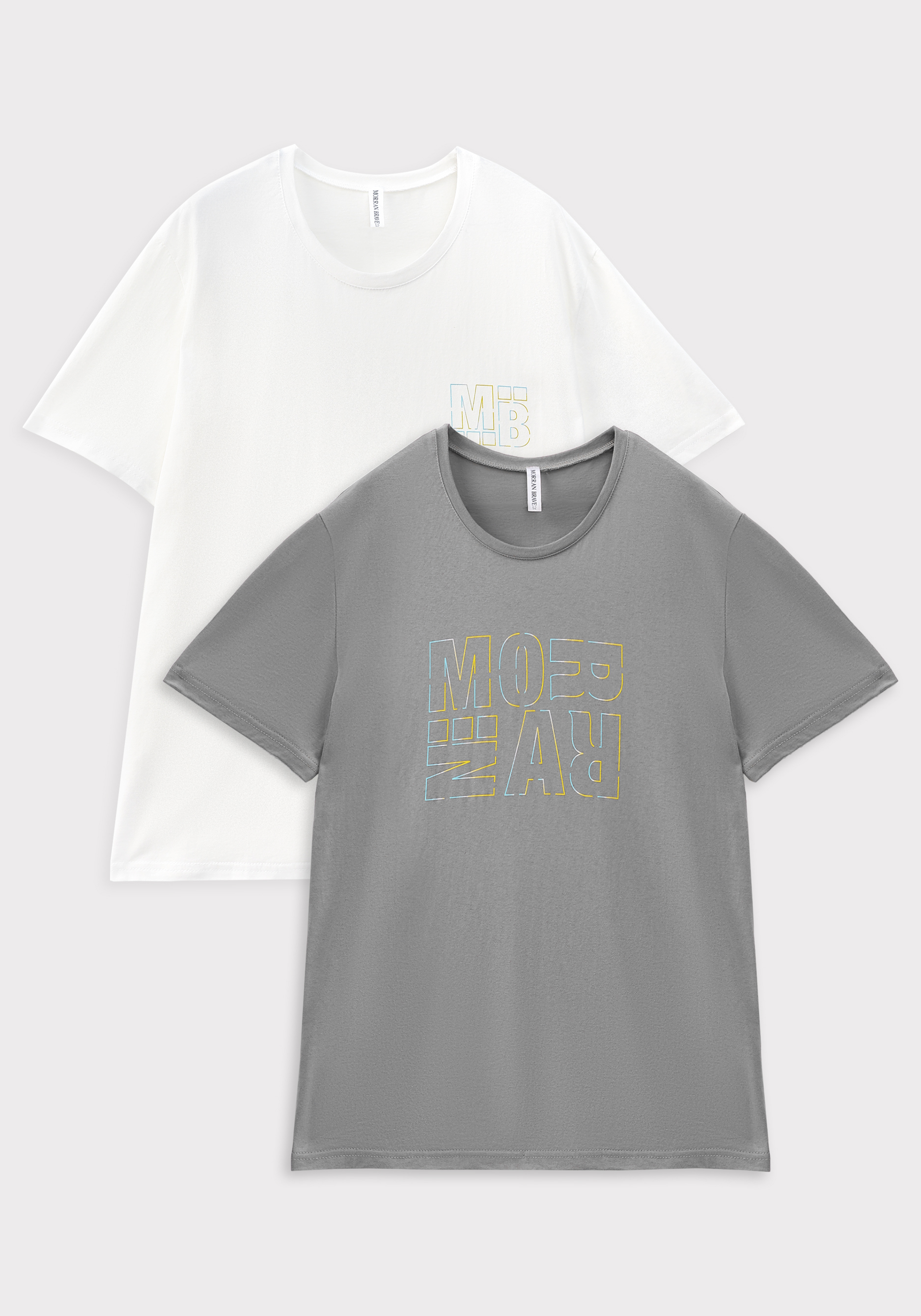 Комплект футболок с лаконичным принтом, 2 шт. Morran Brave, цвет белый, размер 62