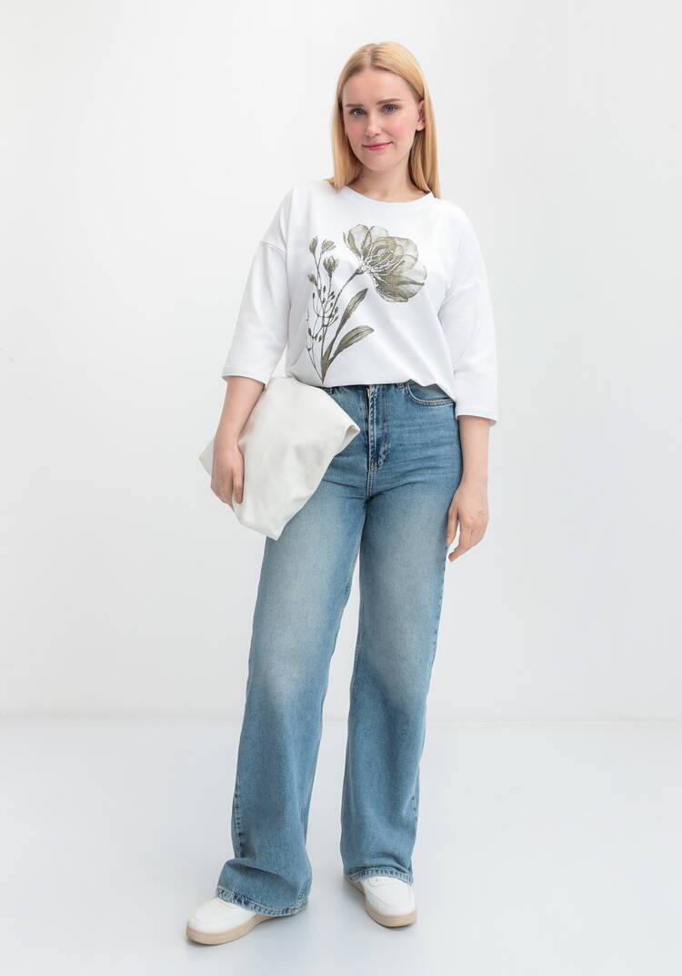 Блуза с принтом цветка и рукавом 3/4 шир.  750, рис. 26