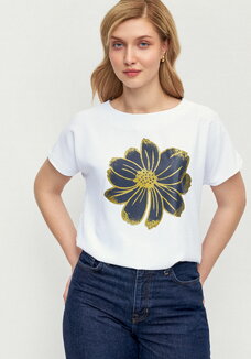 Блуза с принтом с напылением