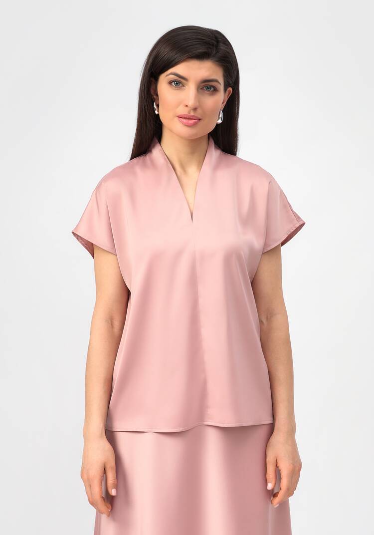 Блуза с V-образным вырезом с коротким рукавом шир.  750, рис. 4