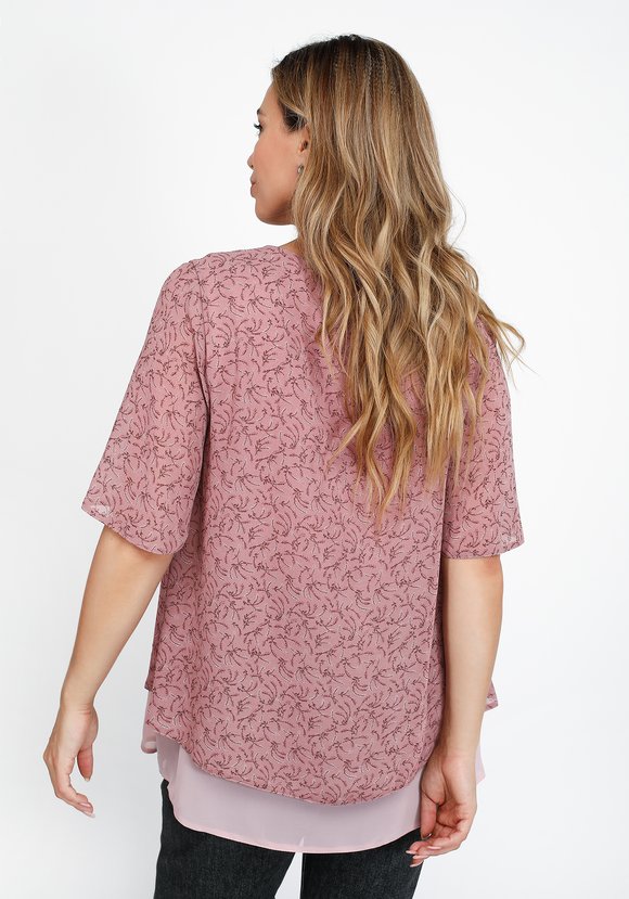 Блузка двуслойная с коротким рукавом шир.  580, рис. 2