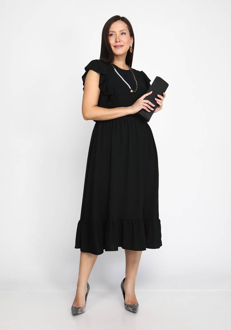 Платье с отрезной талией и рукавом крылышко шир.  750, рис. 5