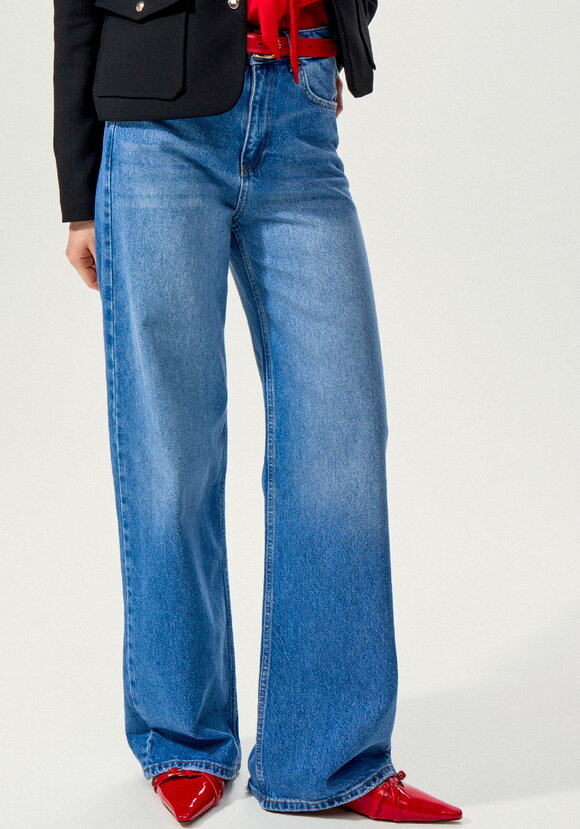 Джинсы широкие прямого кроя шир.  580, рис. 8