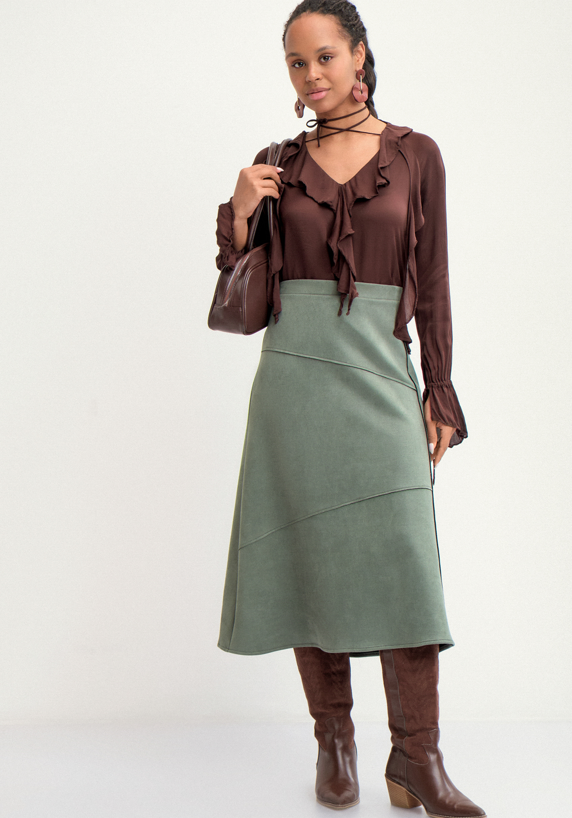 Юбка с конструктивными отстрочками 1599₽