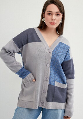 Кардиган с разноцветными вставками