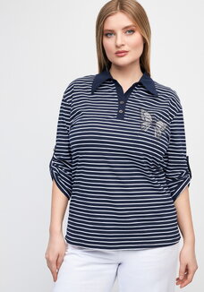 Поло с декором из страз