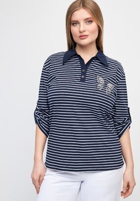 Поло с декором из страз